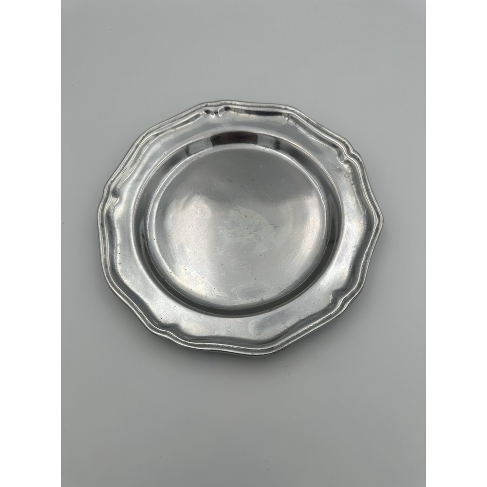 Vtg Wilton Armetale RWP Pewter  Plate Queen‎ Anne 9" Glossy